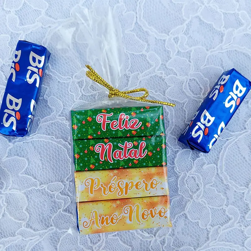 Saquinho com 4 Bis – Cinta Personalizada de Natal