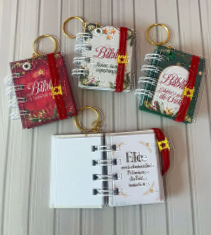 Mini Bíblia Chaveiro – Edição Natalina