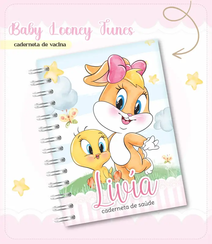 Caderneta de vacina - baby looney tunes