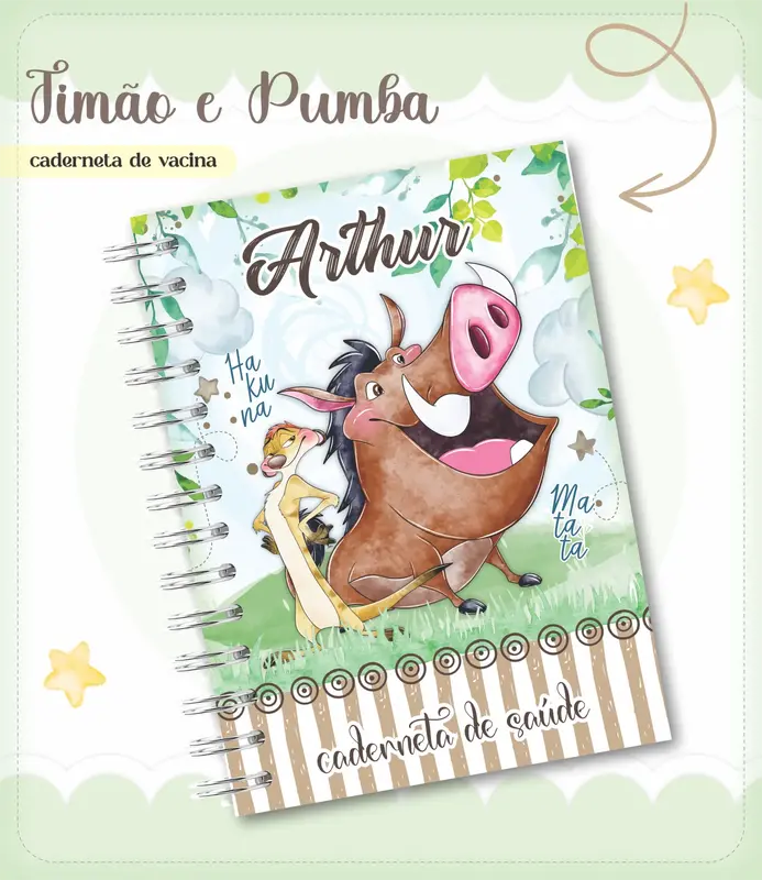 Caderneta de vacina - Timão e Pumba